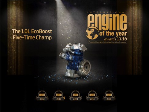 Ford 1.0L EcoBoost lần thứ 5 được vinh danh là động cơ của năm
